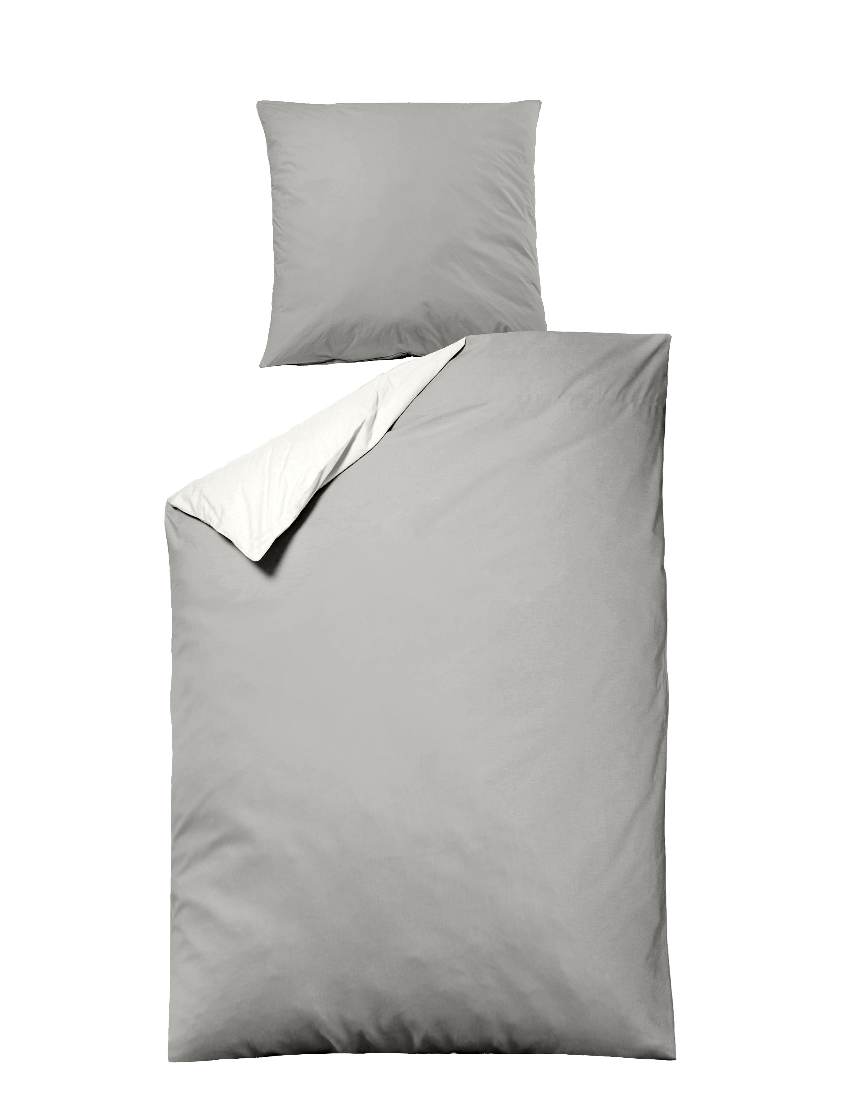 Uni-Satin Wendebettwäsche - silber