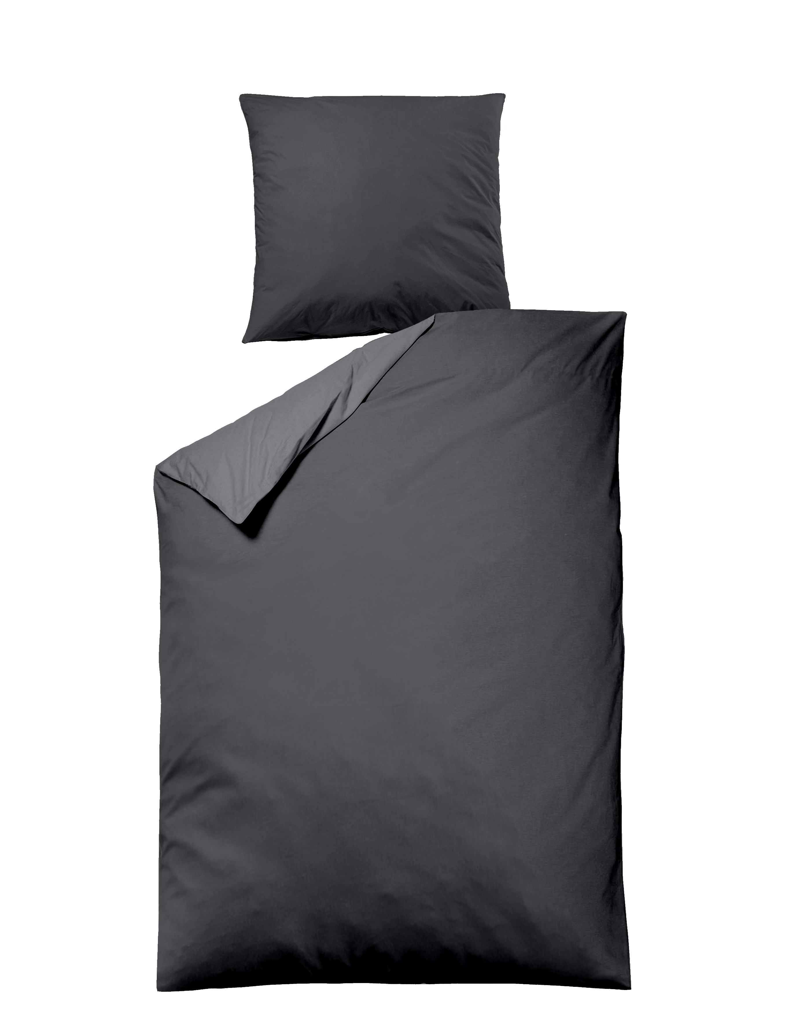 Uni-Satin Wendebettwäsche - anthrazit
