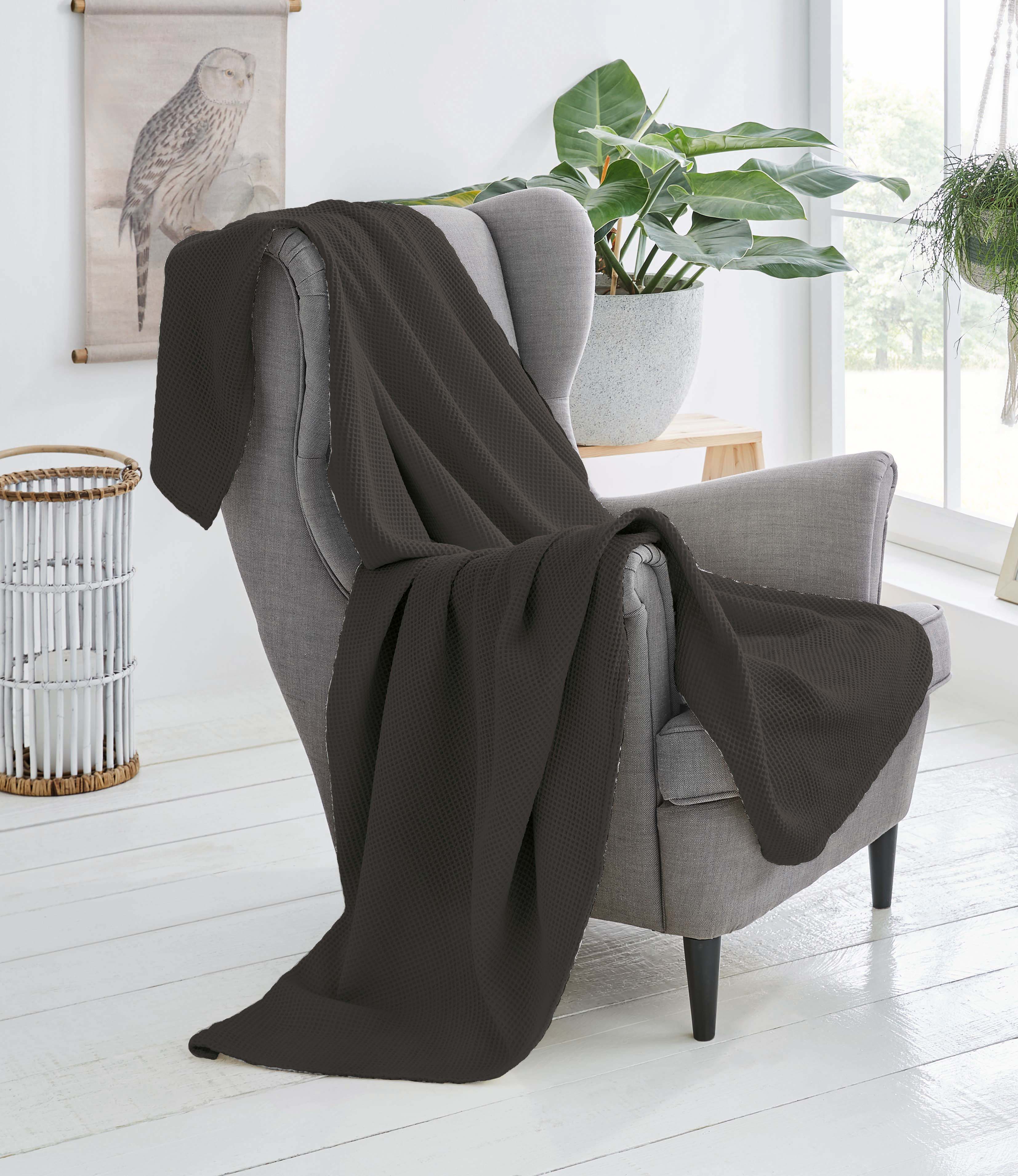 Piqué Decke - anthrazit