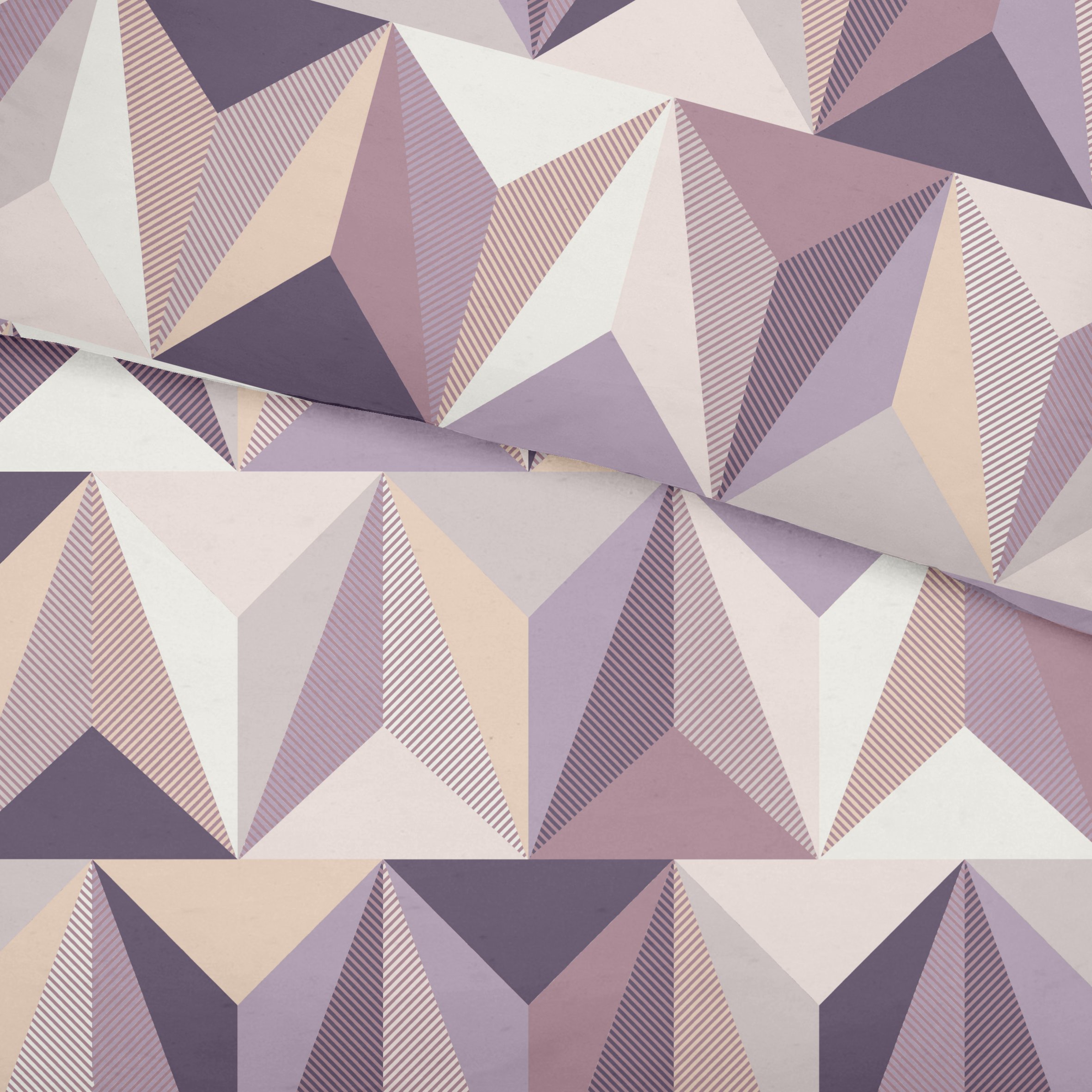 Detailaufnahme vom Retro Design der Mako-Satin Bettwäsche