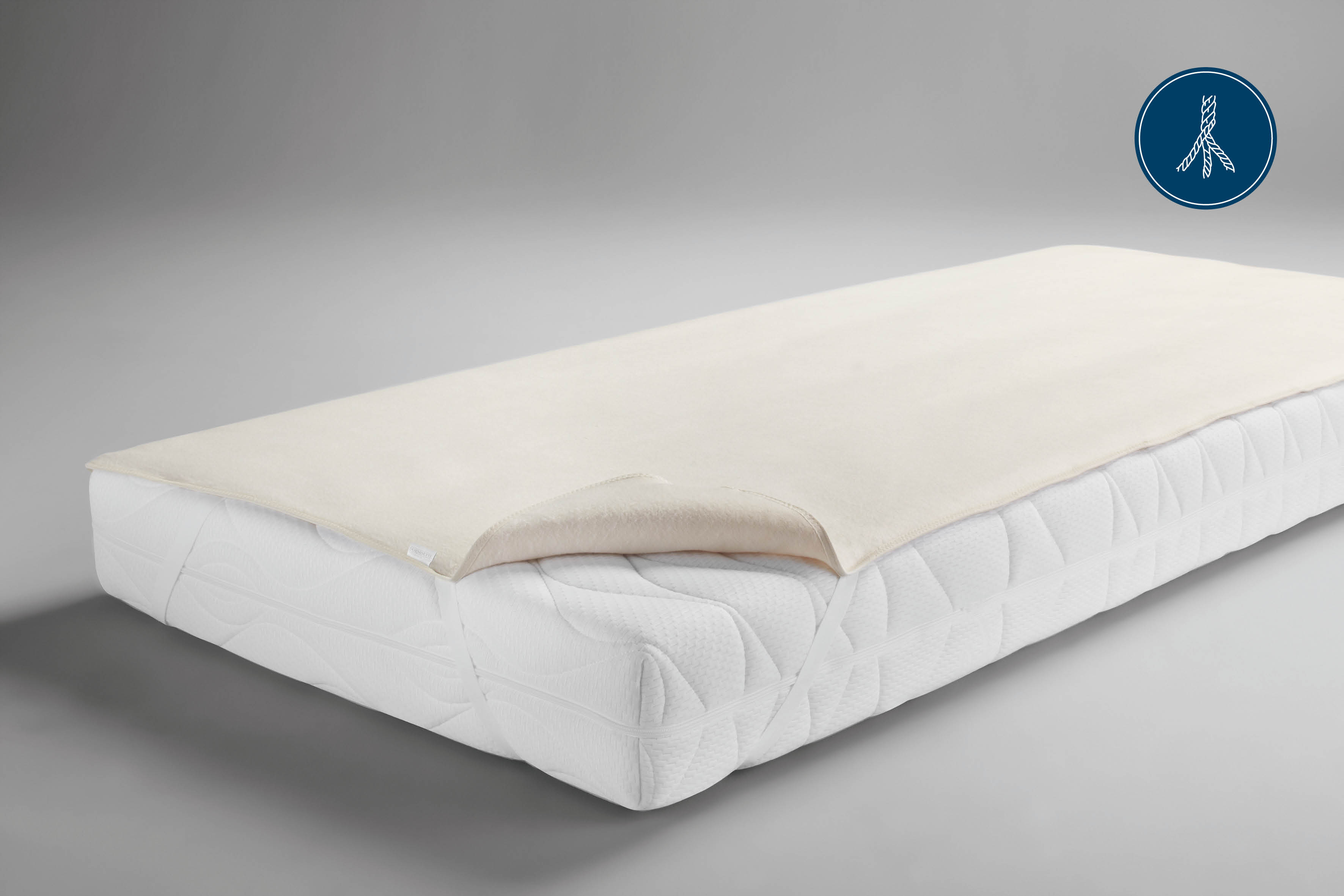 Zwirn-Calmuc Matratzenauflage, natur
