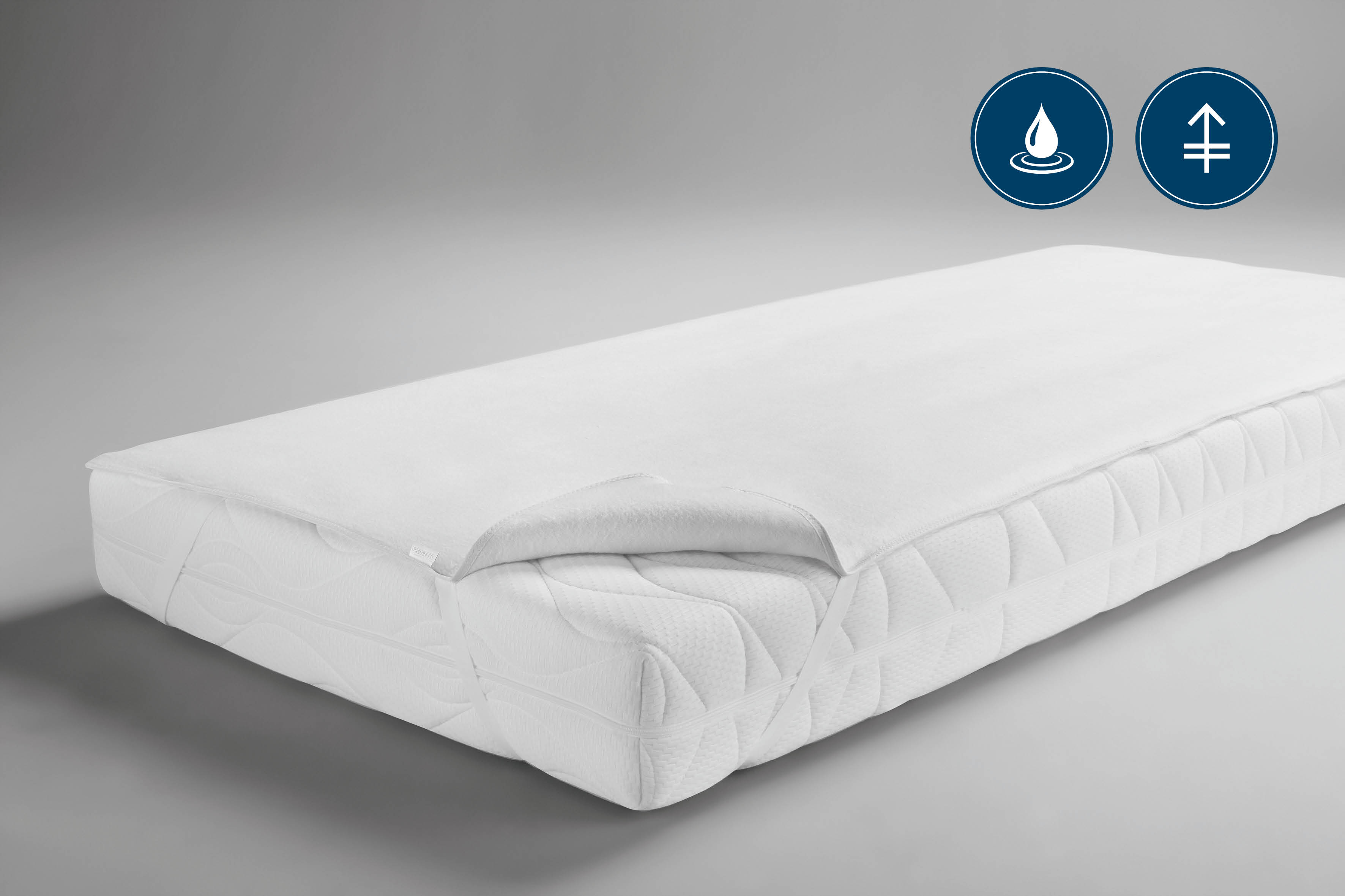 Matratzenauflage wasserdicht und atmungsaktiv, weiß