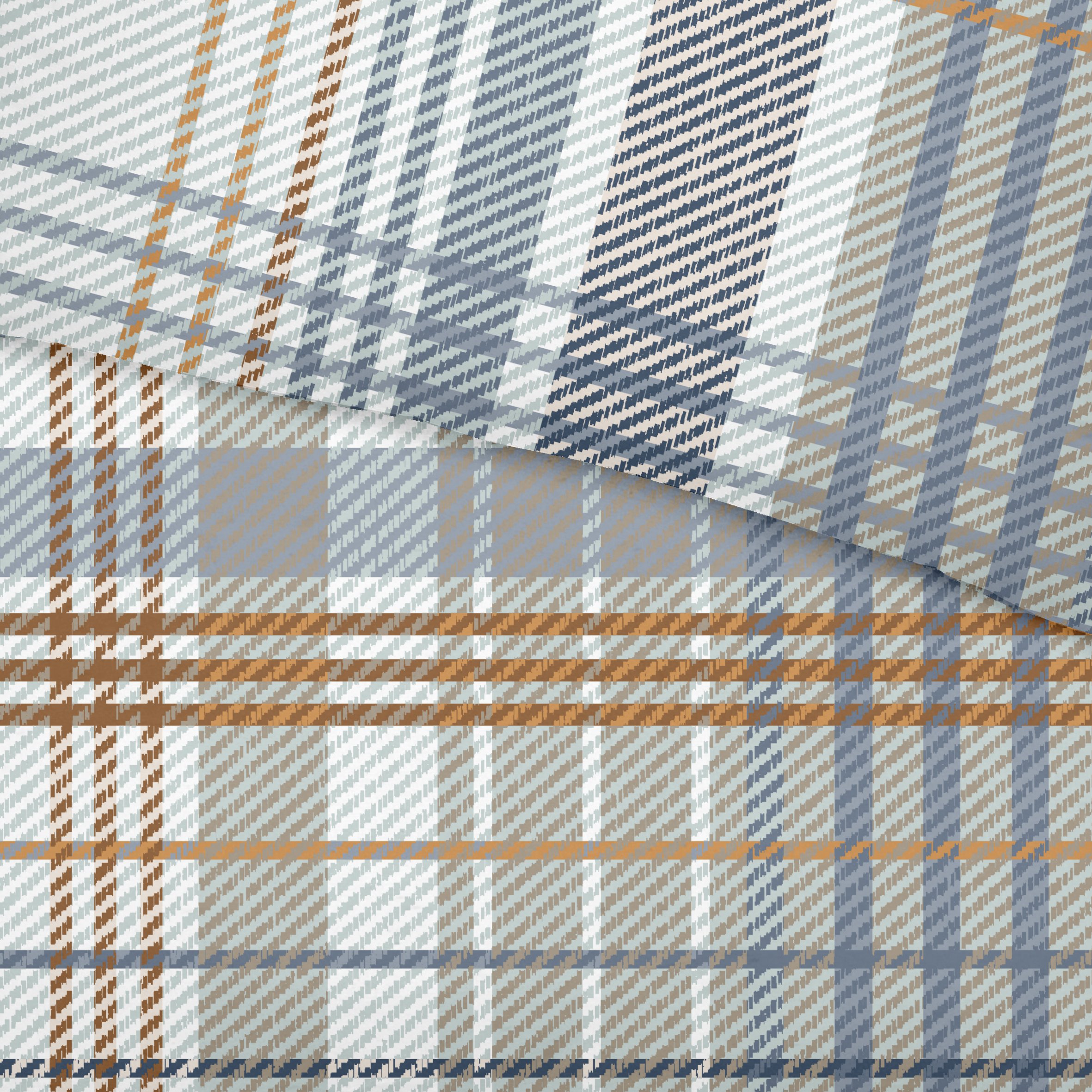 Detailaufnahme der Edlen Mako Satin Bettwäsche im Karo Design