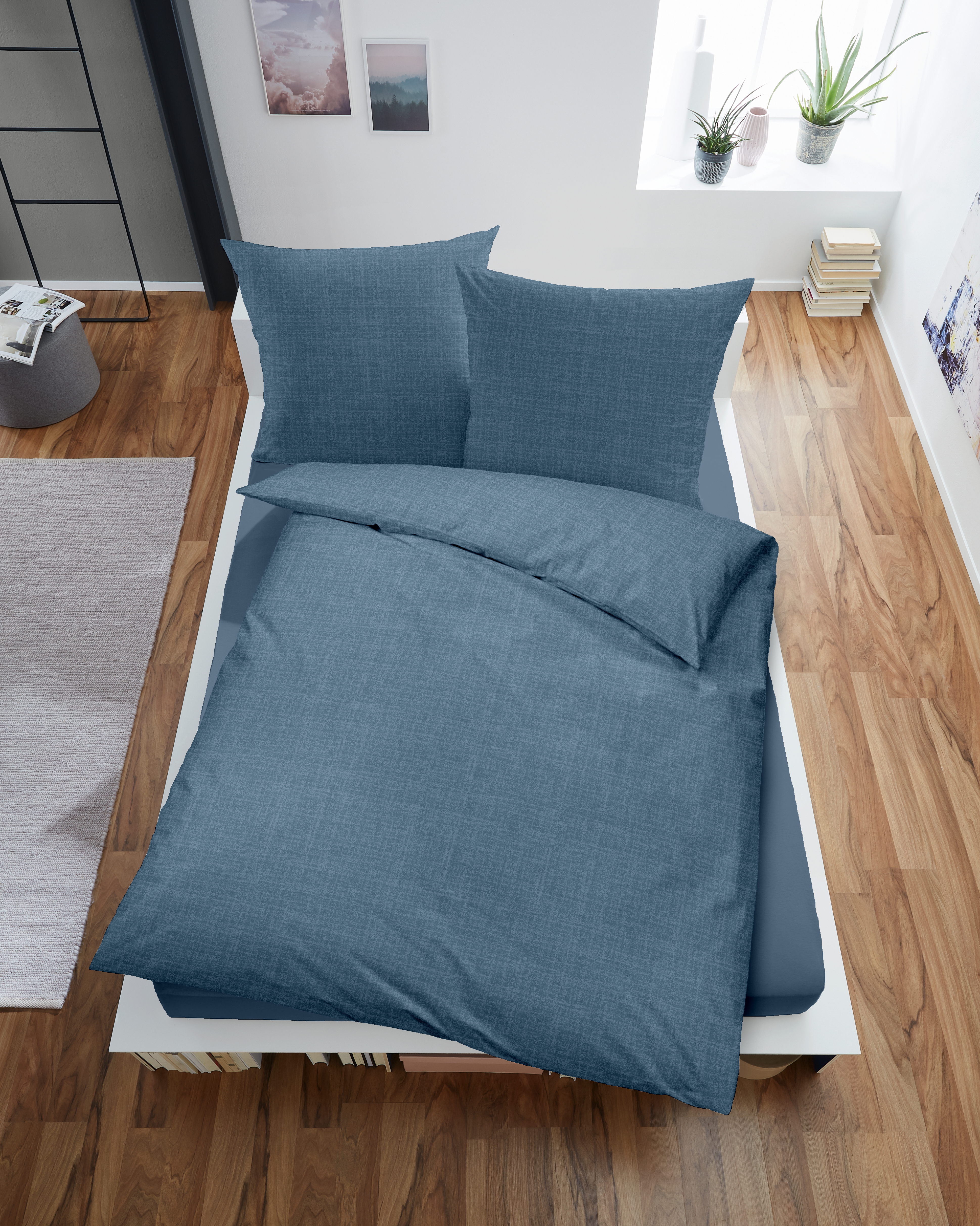 Musselin Bettwäsche - blau