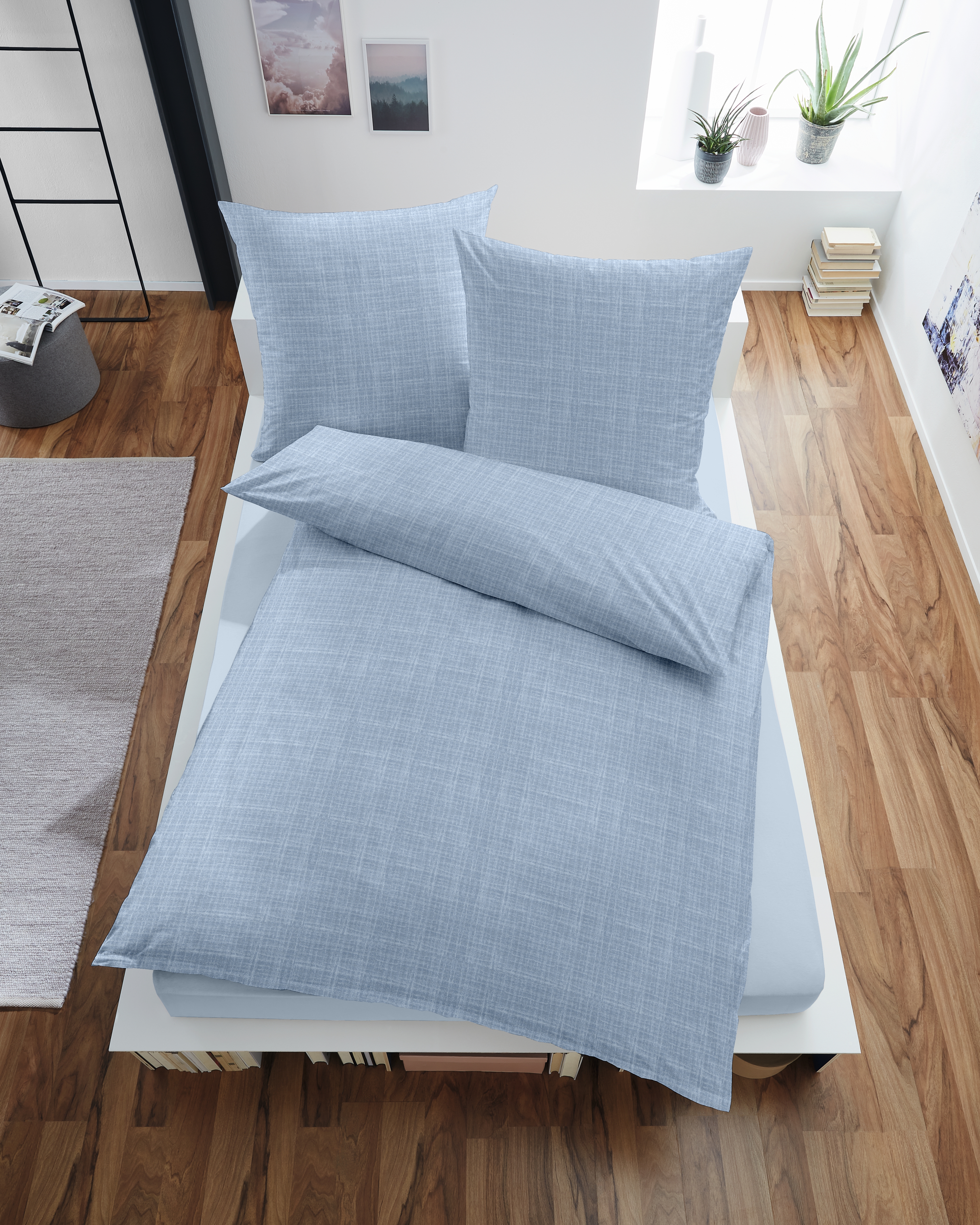 Musselin Bettwäsche - blau