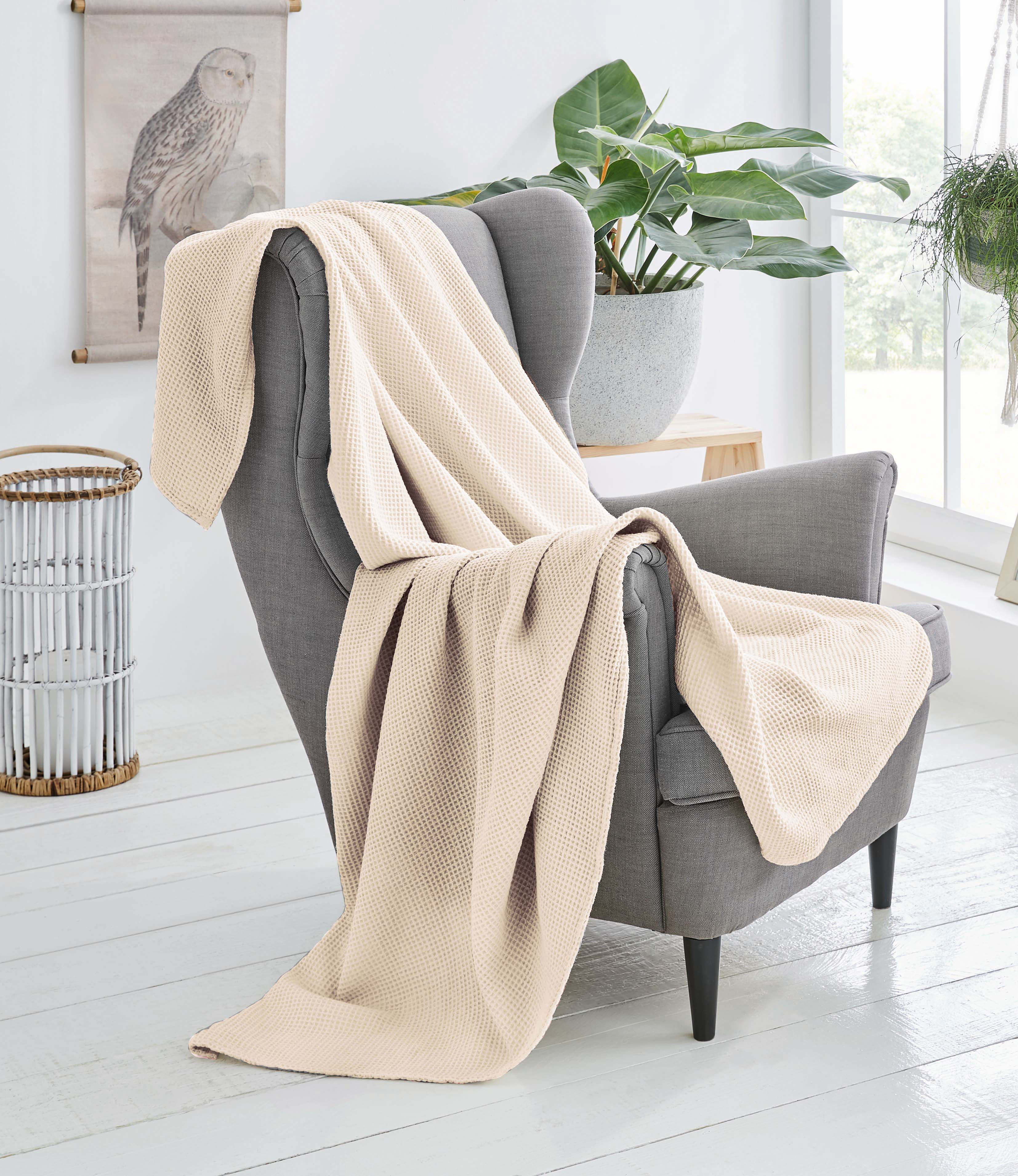 Piqué Decke - natur