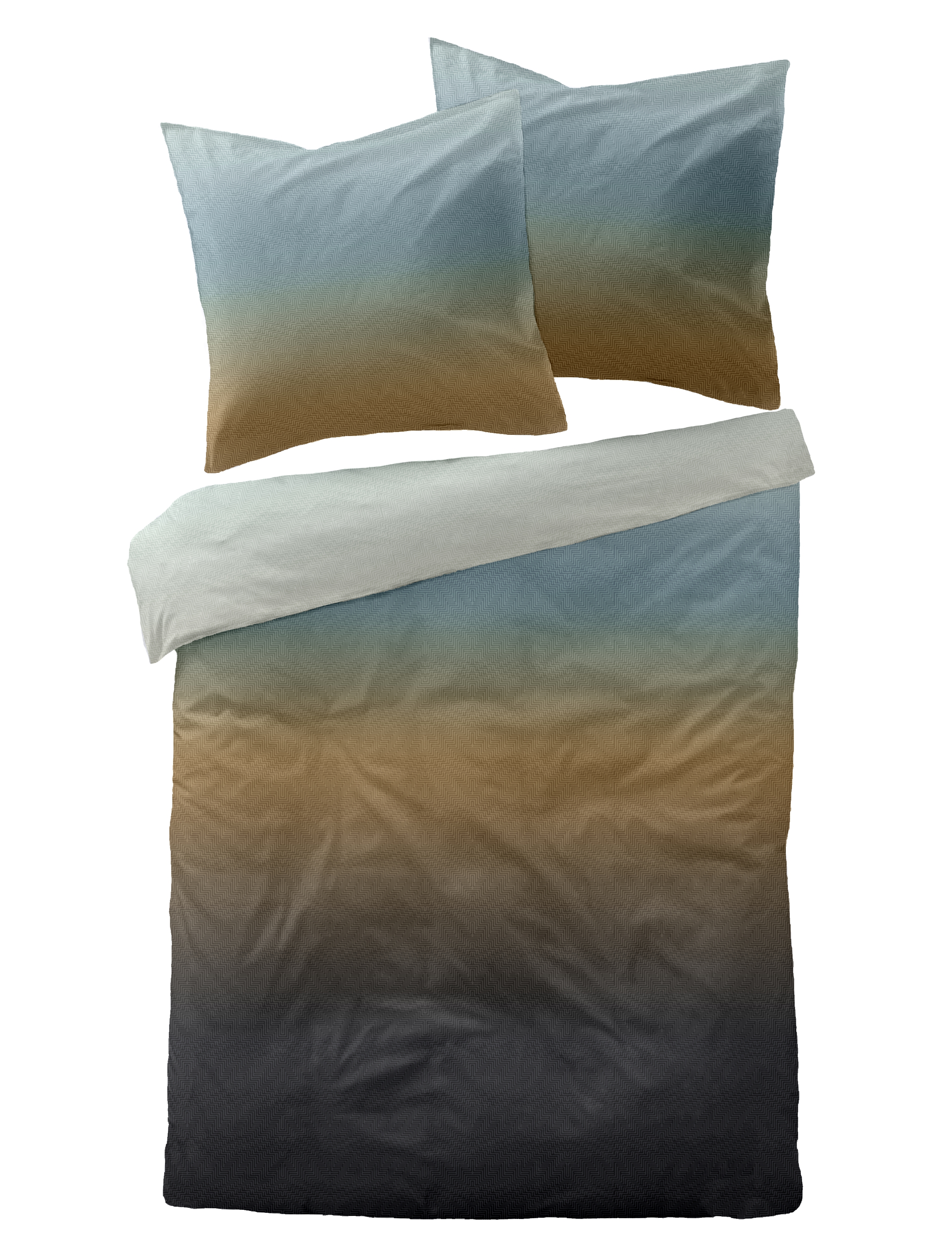 Hochwertige Mako Satin Bettwäsche im Farbverlauf